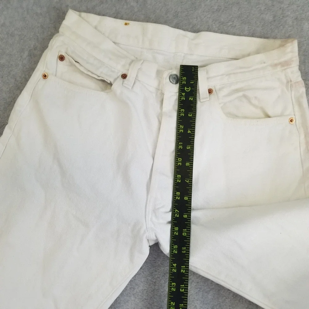 VTG Levi's 501 Jeans Mens 30x29 White Vintage‎ Denim Pants Quality Clothing